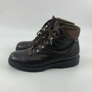 Toe Warmers Canada Leather Ankle Boots Lace Up Fleece Lined Outdoor Womens 10